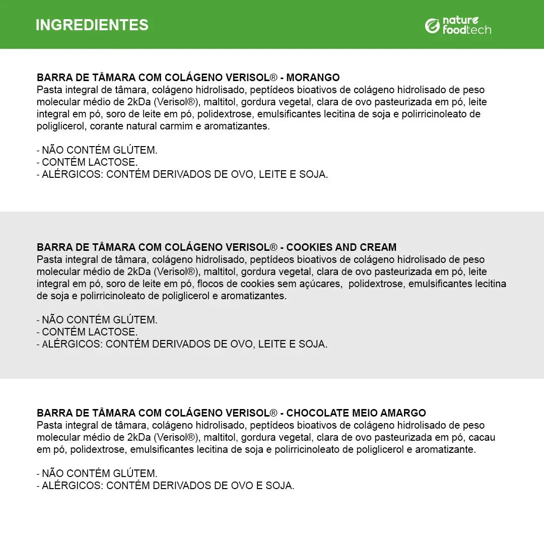 BARRA PROTEICA DE TÂMARA COM COLÁGENO VERISOL 35G NATURE FOODBAR - COOKIES AND CREAM