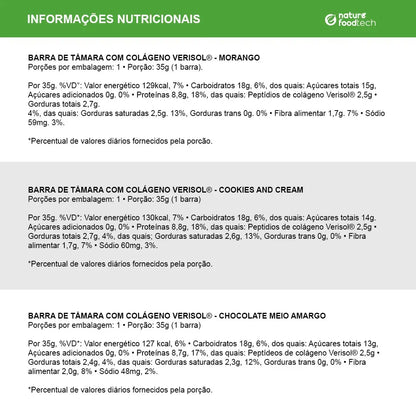 BARRA PROTEICA DE TÂMARA COM COLÁGENO VERISOL 35G NATURE FOODBAR - MORANGO
